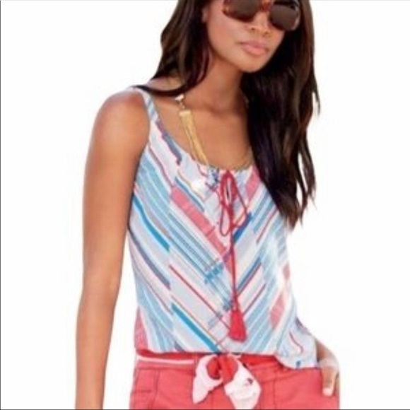 Cabi Tassel Tank Red White and Blue Small - Picture 1 of 5